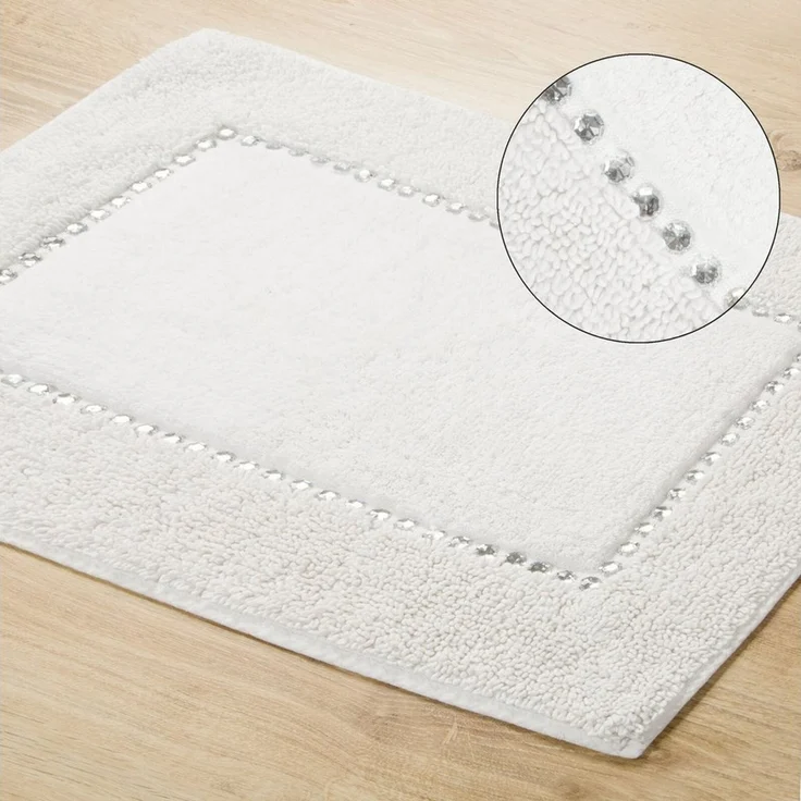 Eurofirany Teppich CHICK Eleganter Teppich Design Badematte Badeteppich Kristalle, dekorativer Bettvorleger 50x70 cm 60x90 cm Baumwolle – Bild 5