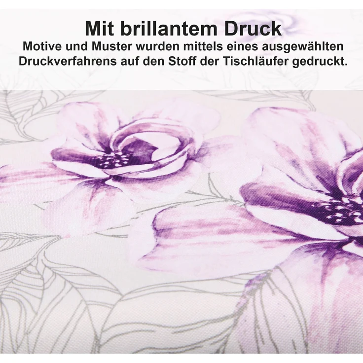 Tischdecke Sommer mit brillantem Druck ( Mitteldecke 80x80cm ) "Blumen" Frühling Tischdekoration für den Esstisch - ÖKO Tex Standard 100 - Unterlage – Bild 4
