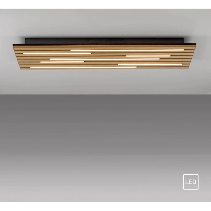 JUST LIGHT 15591-79 AKUSTIK Deckenleuchte Holzoptik 3000K – Bild 1