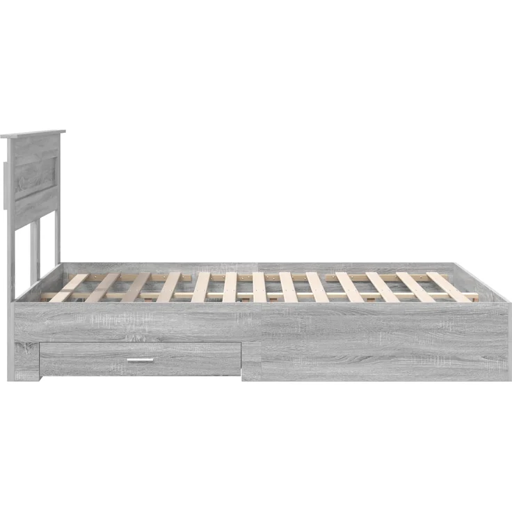 vidaXL Bettrahmen Graues Sonoma 150 x 200 cm Holzwerkstoff 3409978 – Bild 8