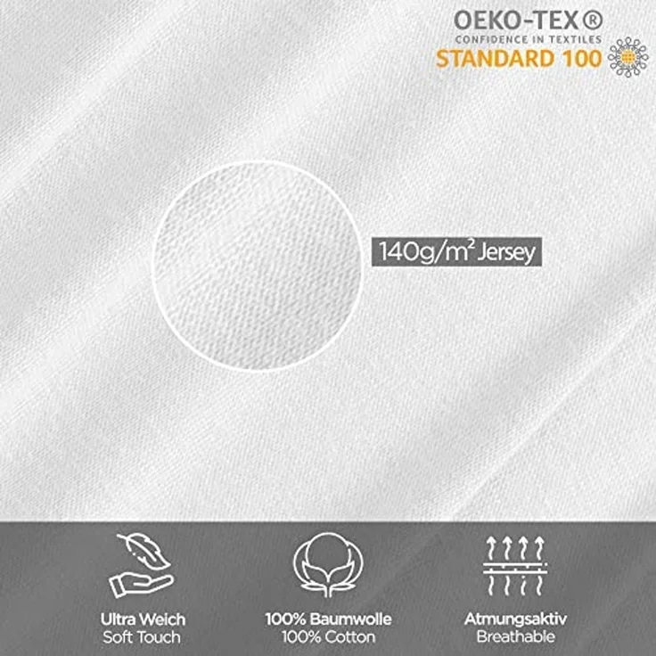 livessa Bettbezug Bettbezug Baumwolle Jersey Bettwäsche Allergiker Reißverschluss, (1 St), 100% Baumwolle Single-Jersey 140 g/m² weich & atmungsaktiv – Bild 4