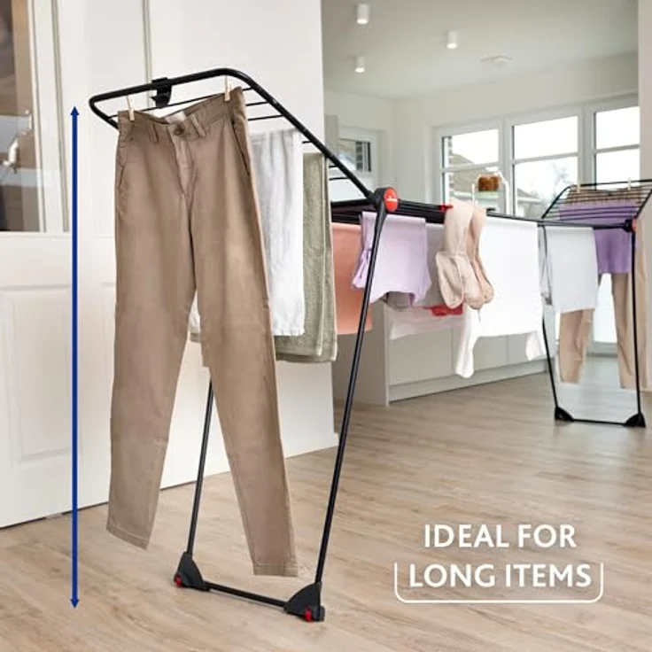 Vileda Infinity Flex Ultimate | ausziehbares Teleskopgestell | Wäscheständer für große Textilien| stabiles Gestell | weniger Abdrücke auf Kleidung Dank XXL Trockenstäbe | vormontierter Wäscheständer – Bild 6