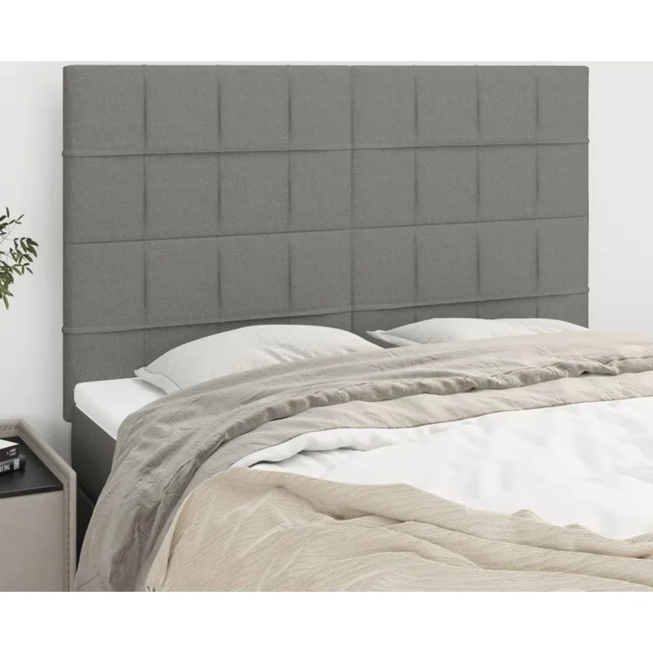 vidaXL Kopfteile 4 Stk. Dunkelgrau 72 x 5 x 78/88 cm Stoff 3116331 – Bild 1