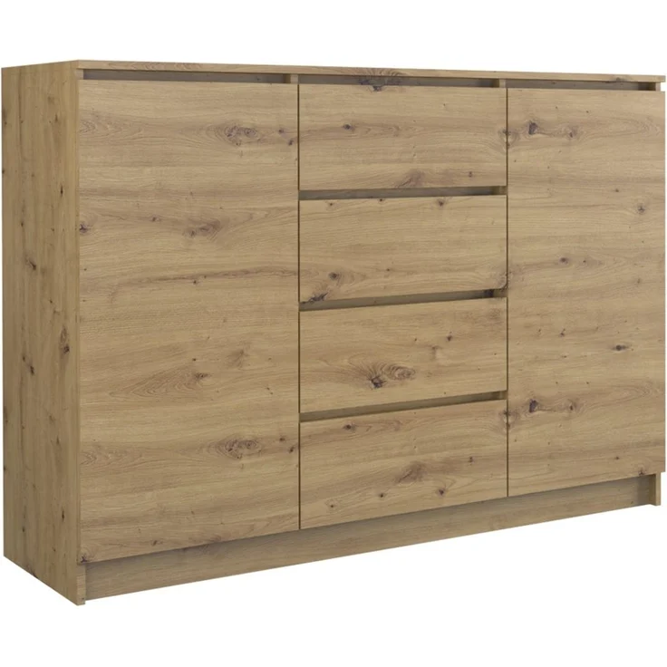 ibonto NACHTKOMMDE HANDWERKLICHE EICHE 40x120x97cm (H 97 x T 40 x B 120 cm) – Bild 1