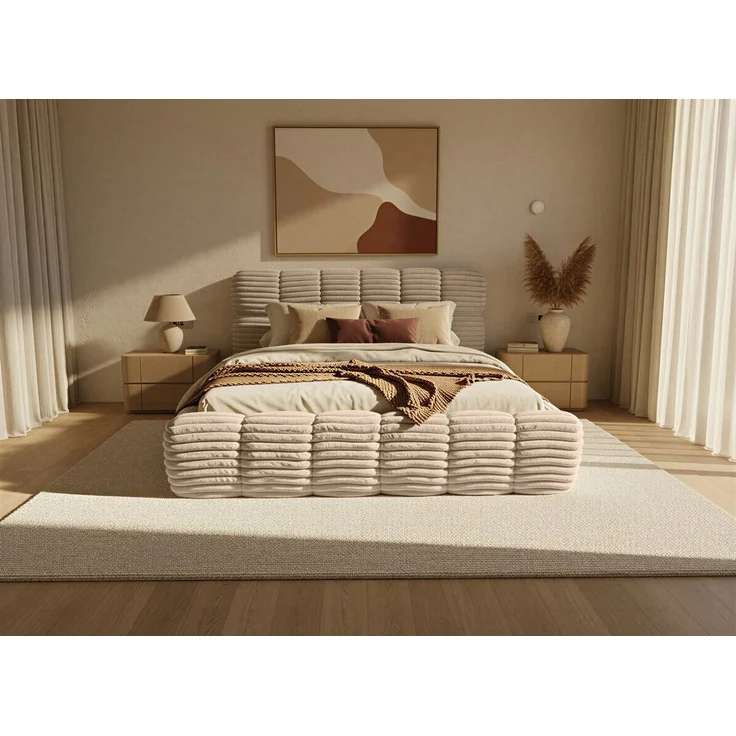 thematys Polsterbett CLOUD mit Bettkasten 160x200cm, Ohne Matratze, Vito, Beige – Bild 1