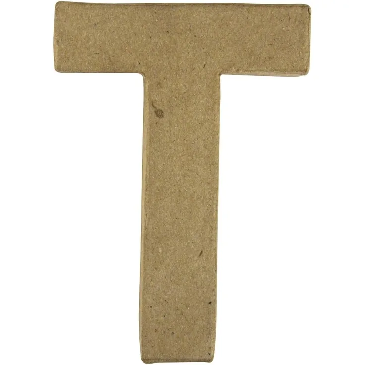 Pappmaché Buchstabe T FSC Recycled100%, 15x10,5x3cm