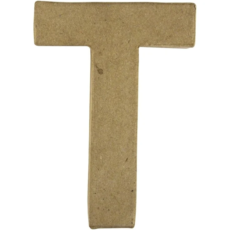 Pappmaché Buchstabe T FSC Recycled100%, 15x10,5x3cm