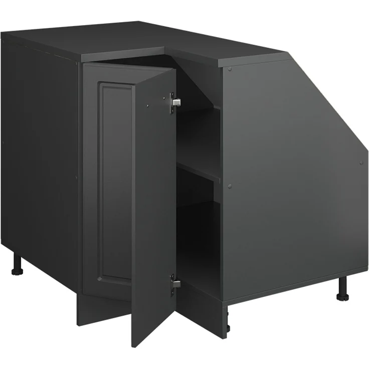 Eck-Küchenschrank für Dachschrägen R-Line Anthrazit Landhaus 75.6 cm mit 1 Tür, Schrankkorpus 60 cm Tiefe Vicco – Bild 3