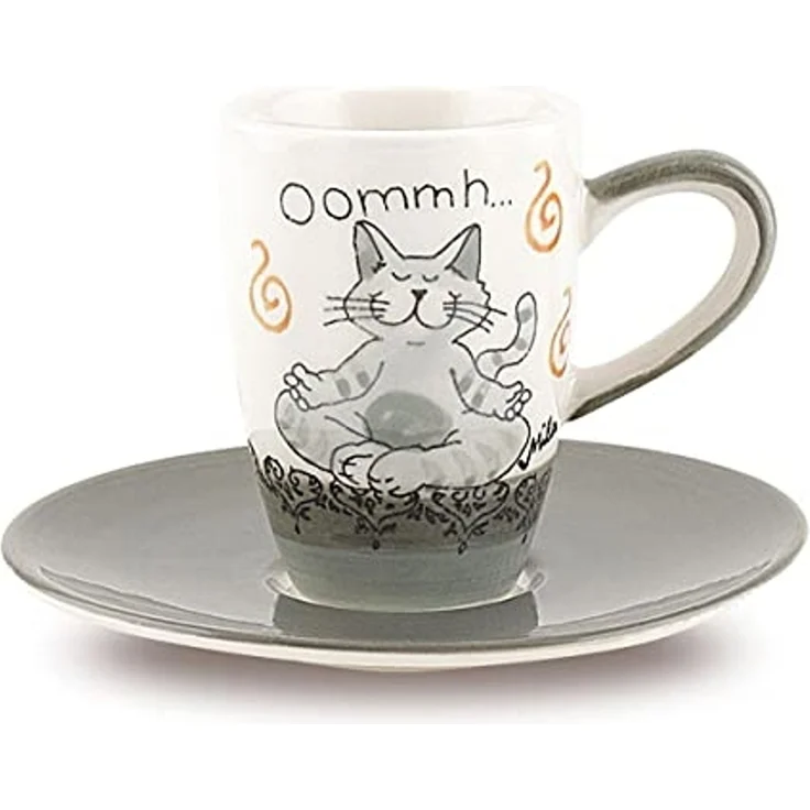 Mila Espressotasse Mila Keramik Espresso-Tasse mit Untere Oommh Katze Pure, Keramik – Bild 1