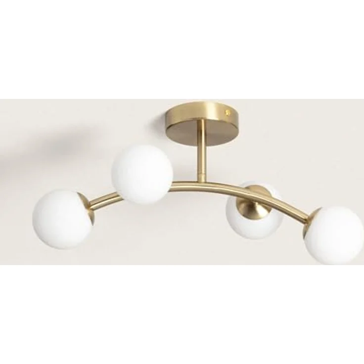 LEDKIA LIGHTING Deckenleuchte Moonlight Brass Ovo, 4-Strahler aus Metall und Glas für Küche, Esszimmer, Schlafzimmer, gold – Bild 3