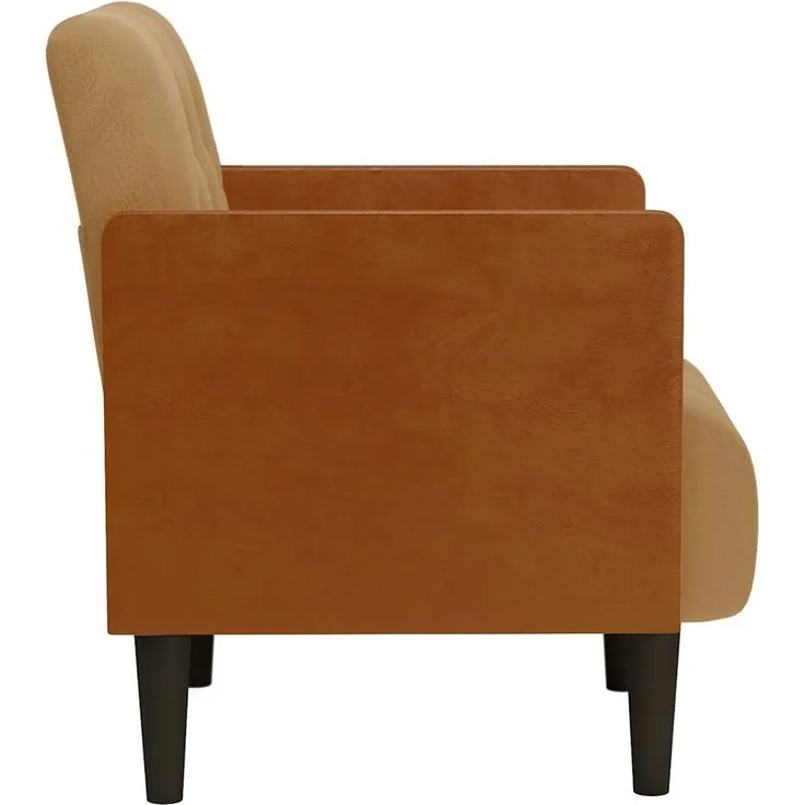 vidaXL Sessel mit Armlehnen Braun 55 cm Samt 4100598 – Bild 3