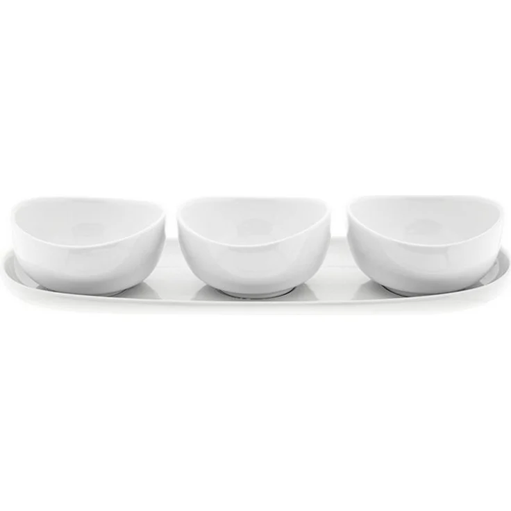 Mila Snackschalen-Set mit Servierteller aus hochwertigem Porzellan - 4-teilig – Bild 5