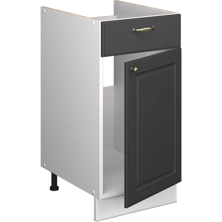 Unterschrank für Spüle/Kochfeld Fame-Line Anthrazit-Gold Landhaus 40 cm , AP Marmor Vicco – Bild 4