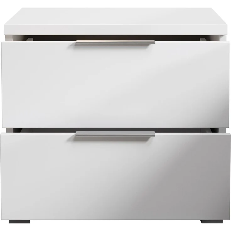 Nachtkommode >Smilla< in Weiß, Melamin - 46x43x42cm (BxHxT) – Bild 5