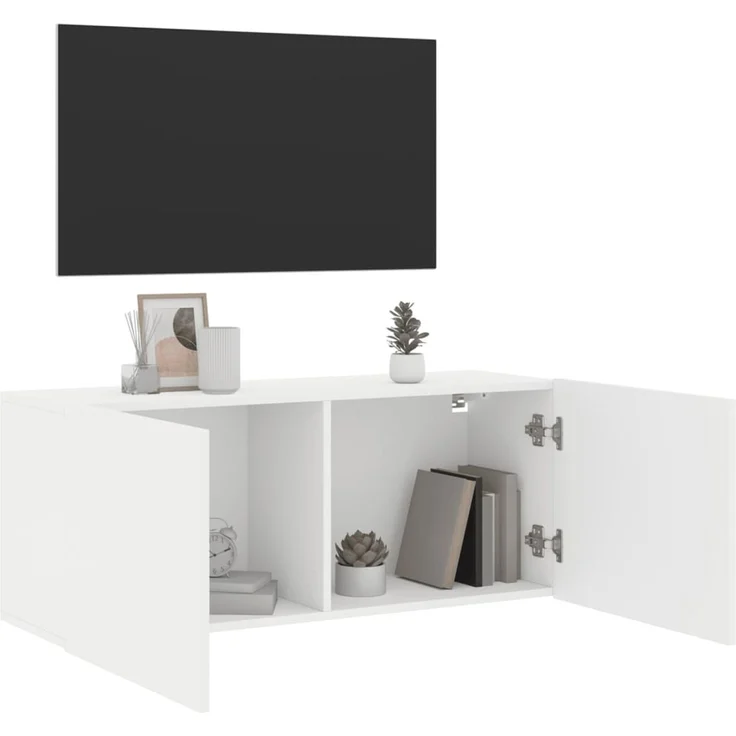 TV-Wandschrank, TV Hängeboard Hängeschrank Weiß 100x30x41 cm – Bild 4
