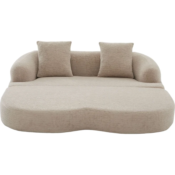 ZUBALIYA Schlafsofa 84x65 cm, mit LED - Beleuchtung, mit Chenille - Bezug, modular aufgebaut, mit Schaumstoffpolsterung – Bild 20