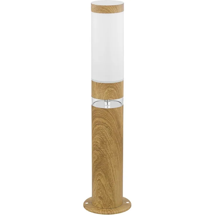 RGB LED Sockellampe, Edelstahl, Holz-Optik, App-Steuerung
