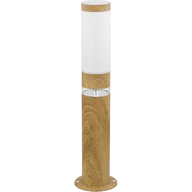 RGB LED Sockellampe, Edelstahl, Holz-Optik, App-Steuerung – Bild 1
