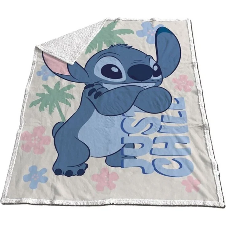 Lilo & Stitch Fleecedecke 130x170 cm Sherpa Kuschelige Disney-Decke für Kinderzimmer – Bild 1