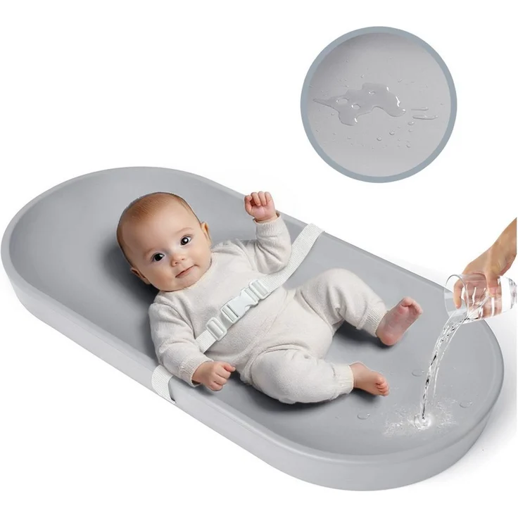 Comomy Wickelauflage, Baby Wickelunterlage wasserdicht bis 20 kg mit Sicherheitsgurt – Bild 1