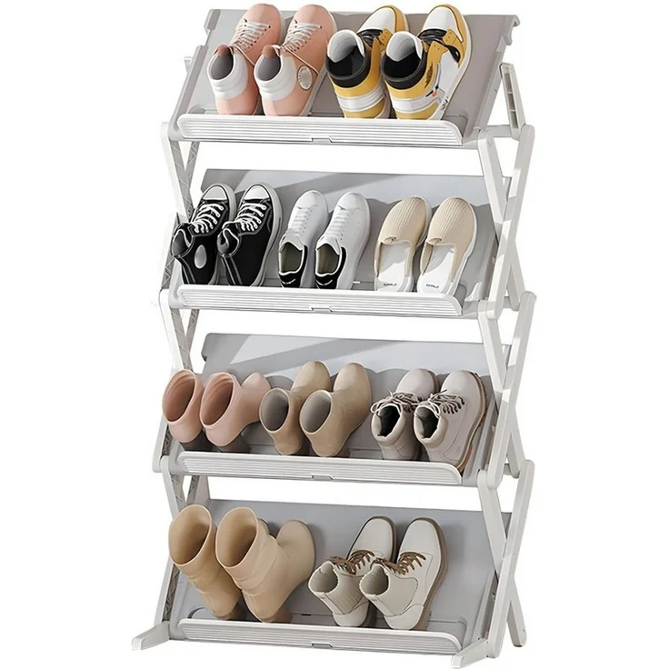 TUWENA Schuhregal Faltbares Schuhregal, Mehrschichtiges Hoch Schuh Organizer, 4 Etagen – Bild 1