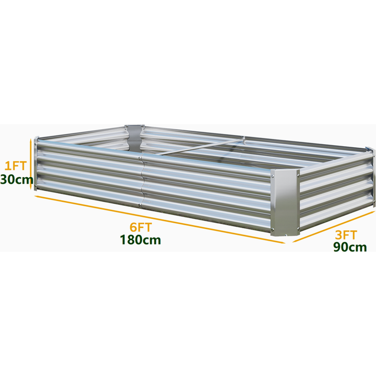 Homerecommend Hochbeet 180x90x30 cm, Gartenbett und Pflanzenkasten aus verzinktem Stahl, für Gemüse und Kräuter, Schwarz – Bild 2