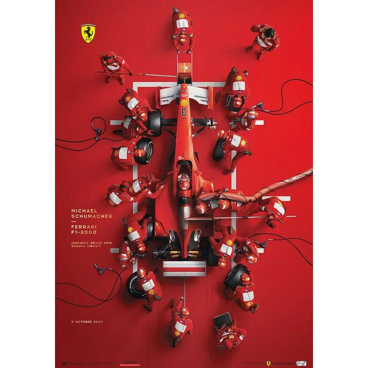 Poster Formel 1 Rennfahrer Legenden Rennwagen Ferrari · Williams Racing · Deko Print ohne Rahmen - A / 40x50 cm