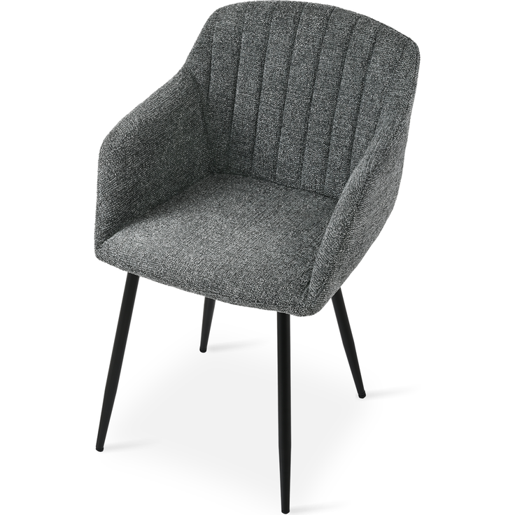 GOEURVANT 711 Esszimmerstühle 6er-Set mit Armlehnen, Chenille - Schiefergrau – Bild 4