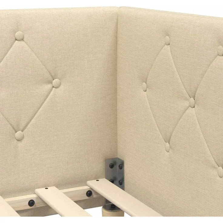 vidaXL Eckbettgestell Creme 90 x 200 cm Stoff 3394123 – Bild 9