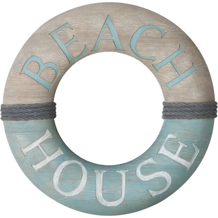 GILDE Spiegel BEACH HOUSE Spiegel - grau - Kunstharz - Ø 45cm - Dekospiegel (1x Spiegel, Reflektor - Spiegelbild), Spiegel - Wandspiegel - Standspiegel - Spiegelfläche – Bild 3