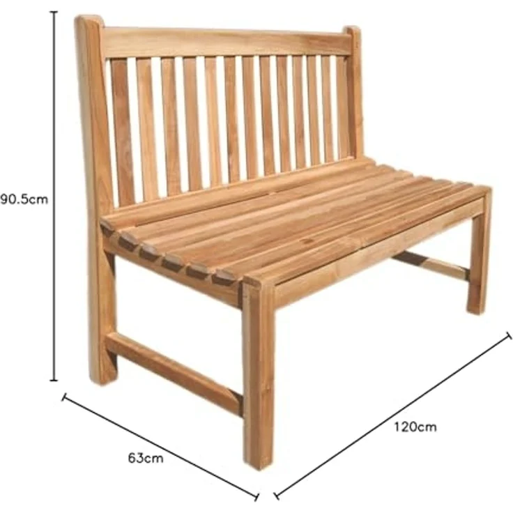 LEX 'Premium Teak' Gartenbank nachhaltig, natur, 120cm – Bild 2