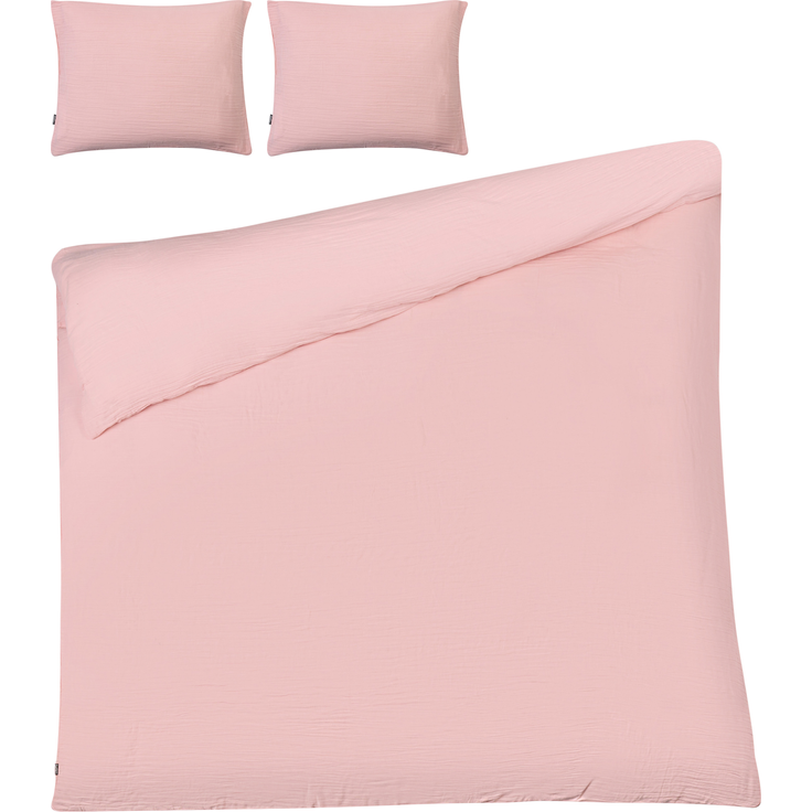 Bettwäsche-Set SUMNER Musselin 200x200 cm Pastellrosa – Bild 4