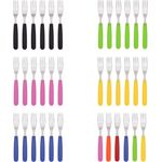 Tafelgabeln, 6 Stück, Edelstahl, bunte Griffe, pink