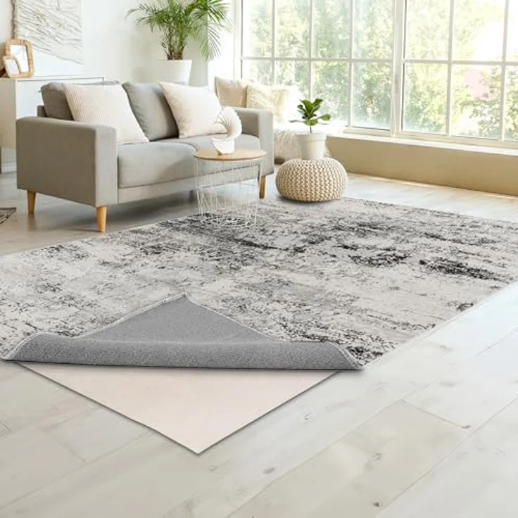 Novel Webteppich Antea, Rechteckig, Schwarz-Beige, 133x190 cm, Pflegeleicht, Antistatisch, Für Fußbodenheizung geeignet, Oeko-Tex® Standard 100 – Bild 6