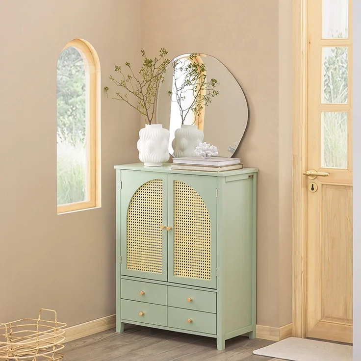 SoBuy FSB72-GR Schuhschrank, MDF, Lackiert, Grün, 70 x 90 x 34 cm – Bild 2