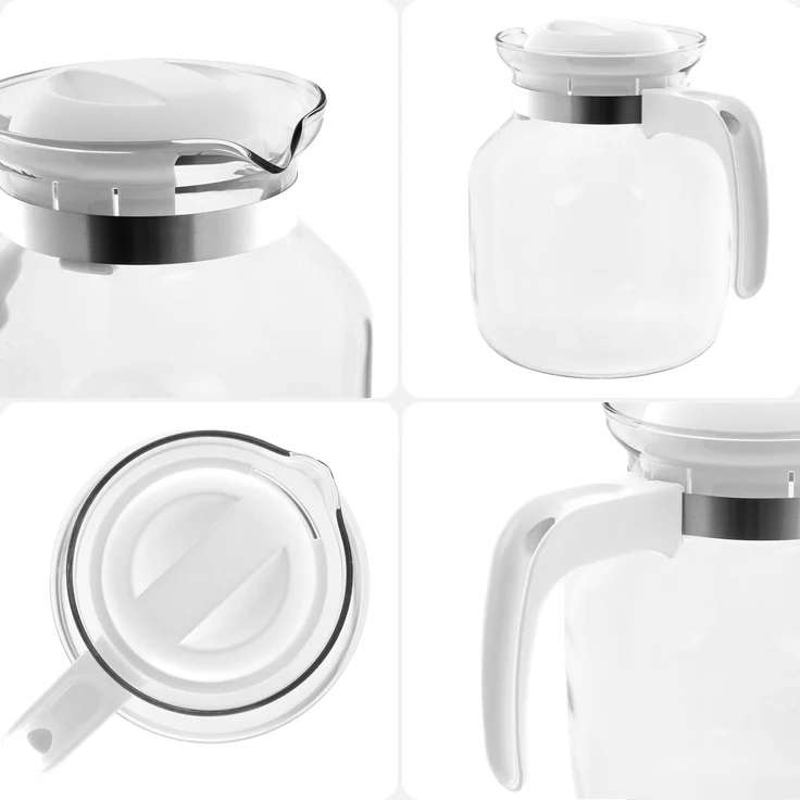 KADAX Hitzebeständige Teekanne mit Deckel, Glas, weiß, 1,5L – Bild 5