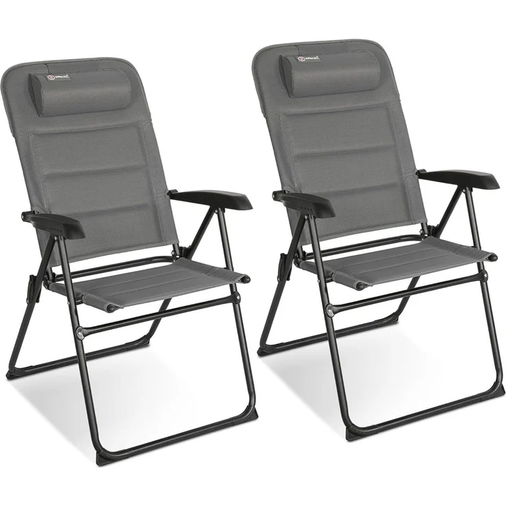 HOMECALL Campingstuhl Gartenstuhl Anglerstuhl Faltsessel Klappstuhl für Wohnwagen Outdoors (Textilene gepolstert mit Quick-Dry-Schaum, 2 St), 5 fach Verstellbarer Rückenlehne, Hochlehner, bis 150 kg – Bild 5