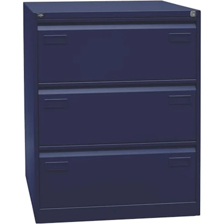 Bisley LIGHT Hängeregistraturschrank, doppelbahnig, DIN A4, 3 HR-Schubladen, Farbe oxfordblau – Bild 1