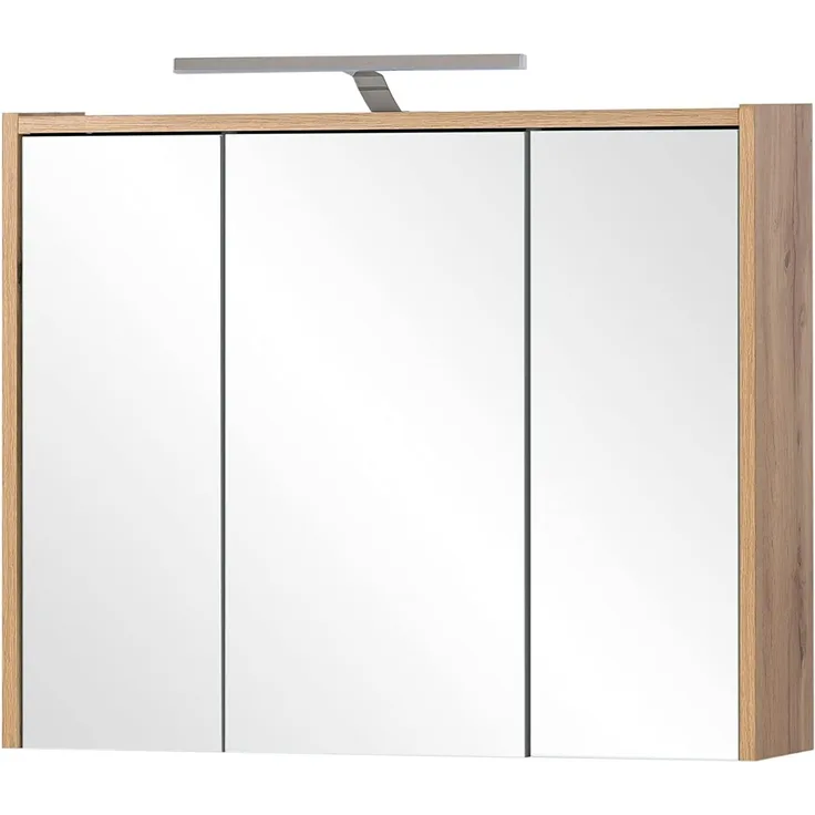 Schildmeyer Carlos Spiegelschrank, Holzwerkstoff, Eiche Landhaus, 74,5 x 16 x 64 cm