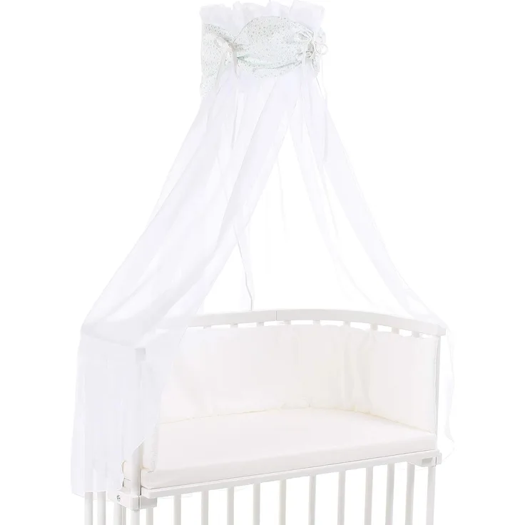 babybay Himmel Organic Cotton mit Schleife passend für alle Modelle, weiß Glitzersterne mint