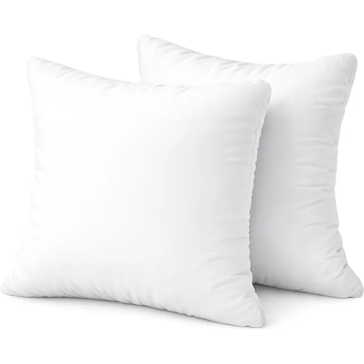 Flowen Kissen 50x50 Kopfkissen 2er Set für Sofa und Bett Innenkissen Hypoallergene Anti-Milben Kissenfüllung mit Weicher Gesteppter Kissenbezug 100% Polyester für Haus/Hotel