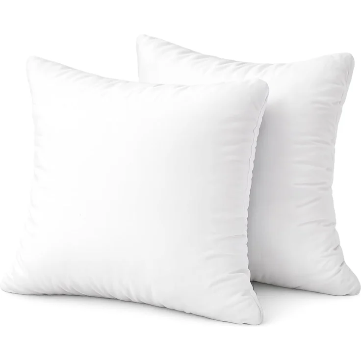 Flowen Kissen 50x50 Kopfkissen 2er Set für Sofa und Bett Innenkissen Hypoallergene Anti-Milben Kissenfüllung mit Weicher Gesteppter Kissenbezug 100% Polyester für Haus/Hotel