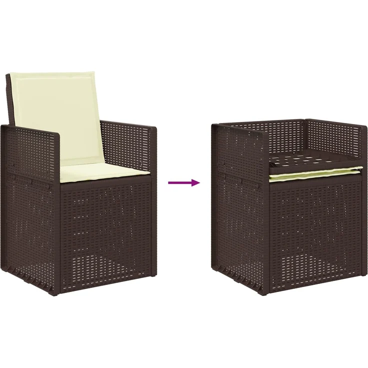 vidaXL Garten Essgruppe 9 stk. 8-Sitzer Braun und Creme PP 3430091 – Bild 9