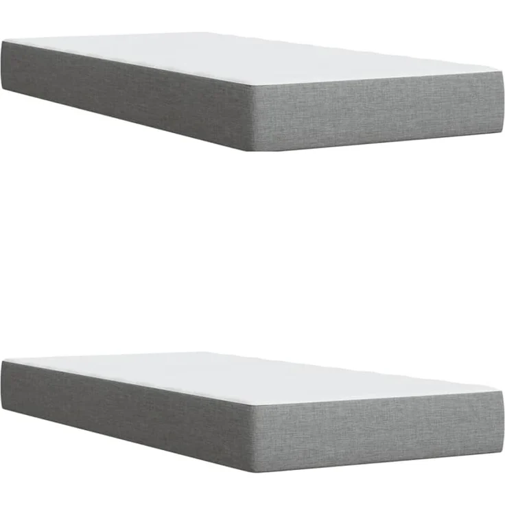 vidaXL Boxspringbett mit Matratze Hellgrau 200x200 cm Stoff 3285401 – Bild 6