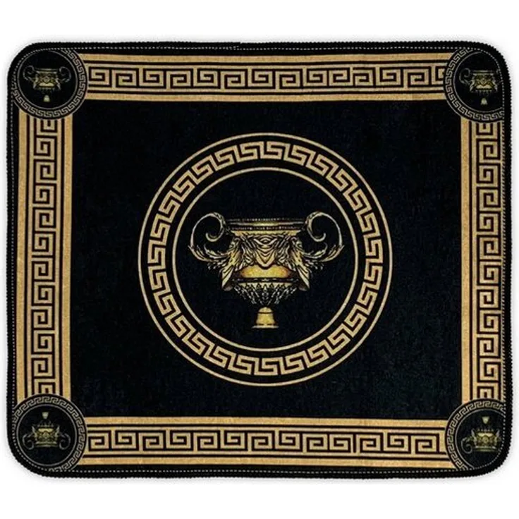 Belle Arti Badematte Luxus Badvorleger Duschvorleger Badteppich Antirutsch schwarz gold, rutschhemmend, antirutsch, fußbodenheizunggeeignet, strapazierfähig, rutschfest, pflegeleicht, Polyester, Badematte Set Löwe Amphore Krone, rutschfest, weich, saug...