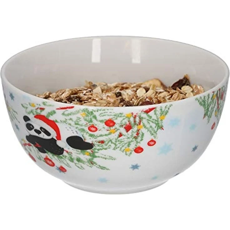 van Well Müslischale 6er Set Müslischale 14,5cm Weihnachtspanda Porzellan, Porzellan – Bild 4