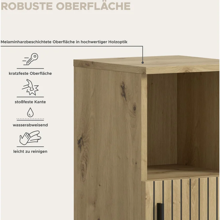 Badschrank B/H/T: 30x95x30 cm in Artisan Oak Nachbildung und -- – Bild 8