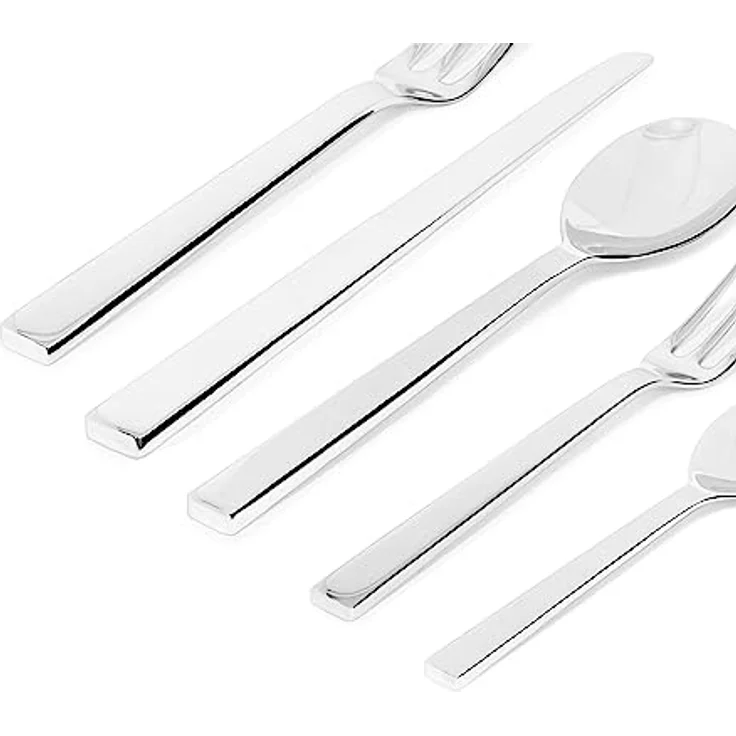 Alessi Santiago 5-teiliges Besteckset, Silber, 18/10-Edelstahl, spülmaschinenfest in Geschenkverpackung – Bild 4