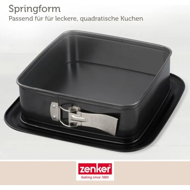 Zenker Springform Quadratische Springform, Kuchenbackform, Backrahmen, Antihaft – Bild 6