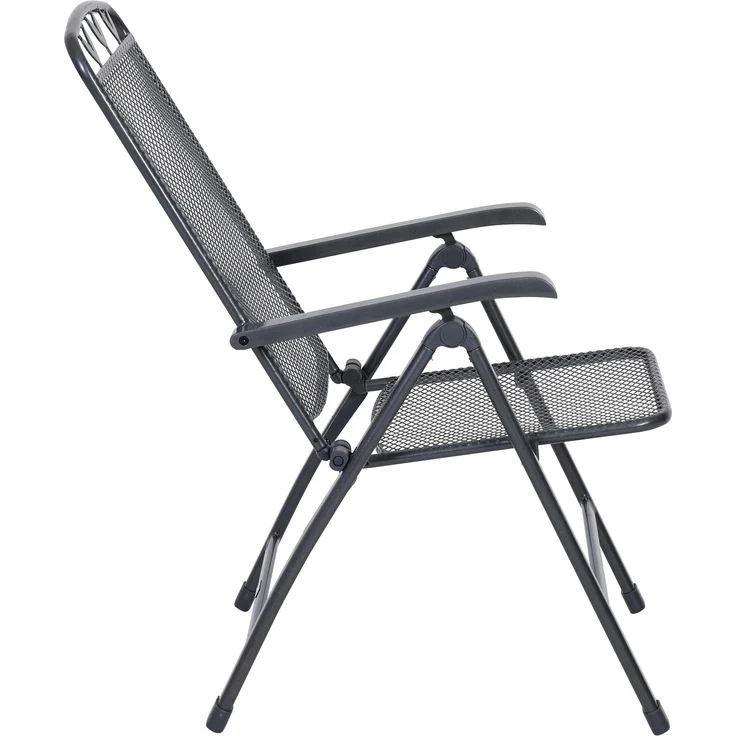 greemotion Klappstuhl Toulouse klappbar wetterfest verstellbar Gartenstuhl Balkonstuhl 58x108x64 cm eisengrau – Bild 5